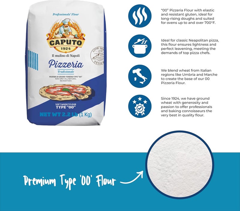 Spicy World Caputo Pizzeria 00 Flour - 2.2 LB Pack of 2 - Image 3